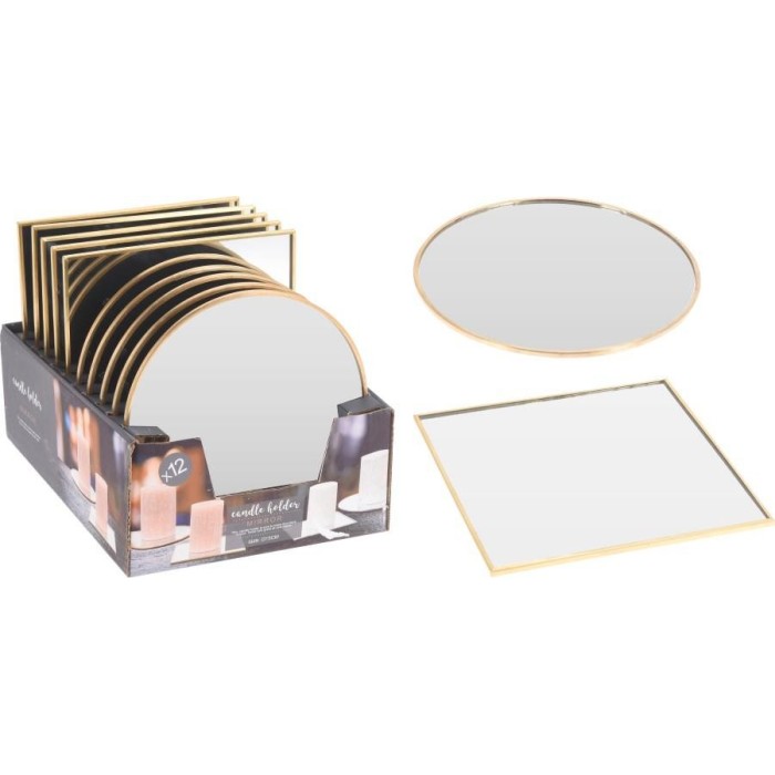 PIATTO SPECCHIO 15CM ORO 2 ASS